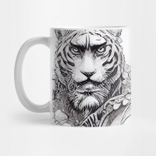Tiger Animal Wild Nature Illustration Line Epic Illustration Line Art Mug
